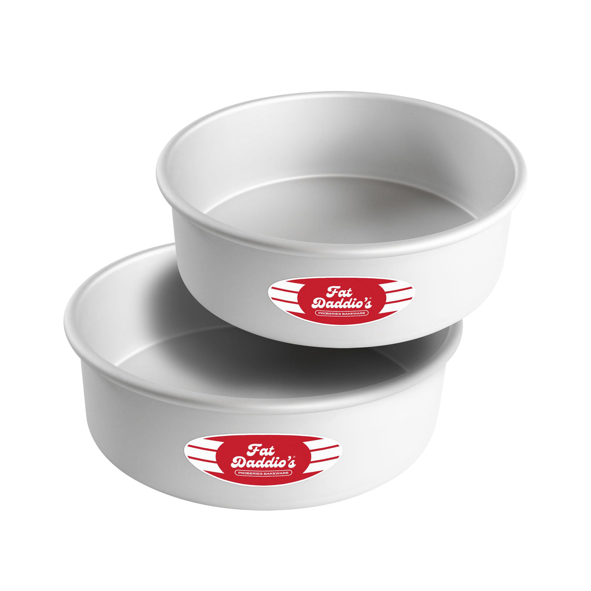 Fat Daddio's PRD-83SET Anodized Aluminum Round Cake Pans, 2 Piece Set, 8 x 3 Inch