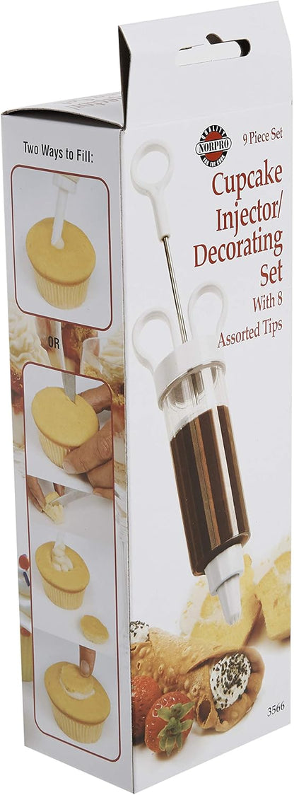 Norpro Cupcake Injector & Decorating Icing Set, 9 Piece Set