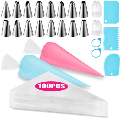 Piping Bags, Pastry Bags 100PCS 18 Inch, Disposable Icing Piping Bags