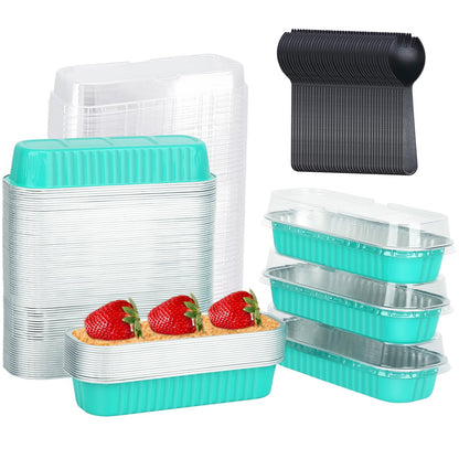 LNYZQUS Mini Loaf Pans with Lids 100 Pack, 6.8oz Small Cake Tins