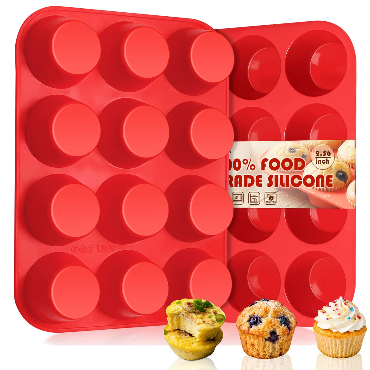 HKNMTT Skull Silicone Baking Pan for Halloween Pizza Cake, 6 Cavities 3D Large Molds, Nonstick Skeleton Head for Soap Ice Tray Oven Safe