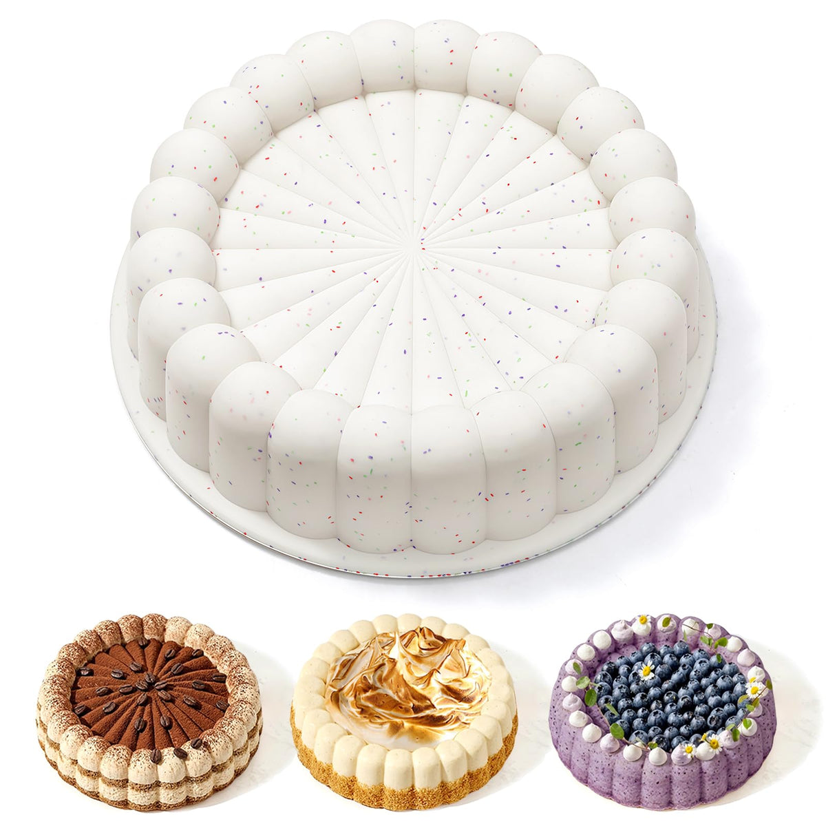 Vinino Silicone Scone Pan with Reinforce Frame, 8-Cavity Triangle Cake Mold