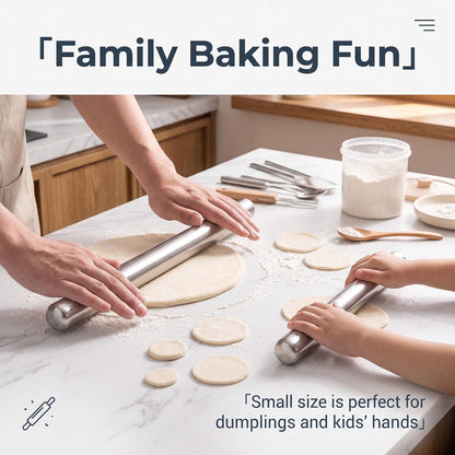 Rolling Pin 15.7" & 11.8" Set of 2, Integrated Made of Stainless Steel