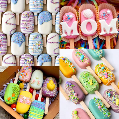 Juome Cake Pop Mold Kit, Large Cakesicle Molds Silicone with Sticks & Bags