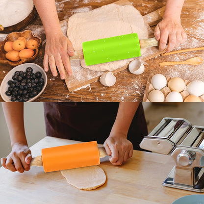 4 Pack Mini Rolling Pin for Kids 9 Inch, Non-Stick Wooden Handle
