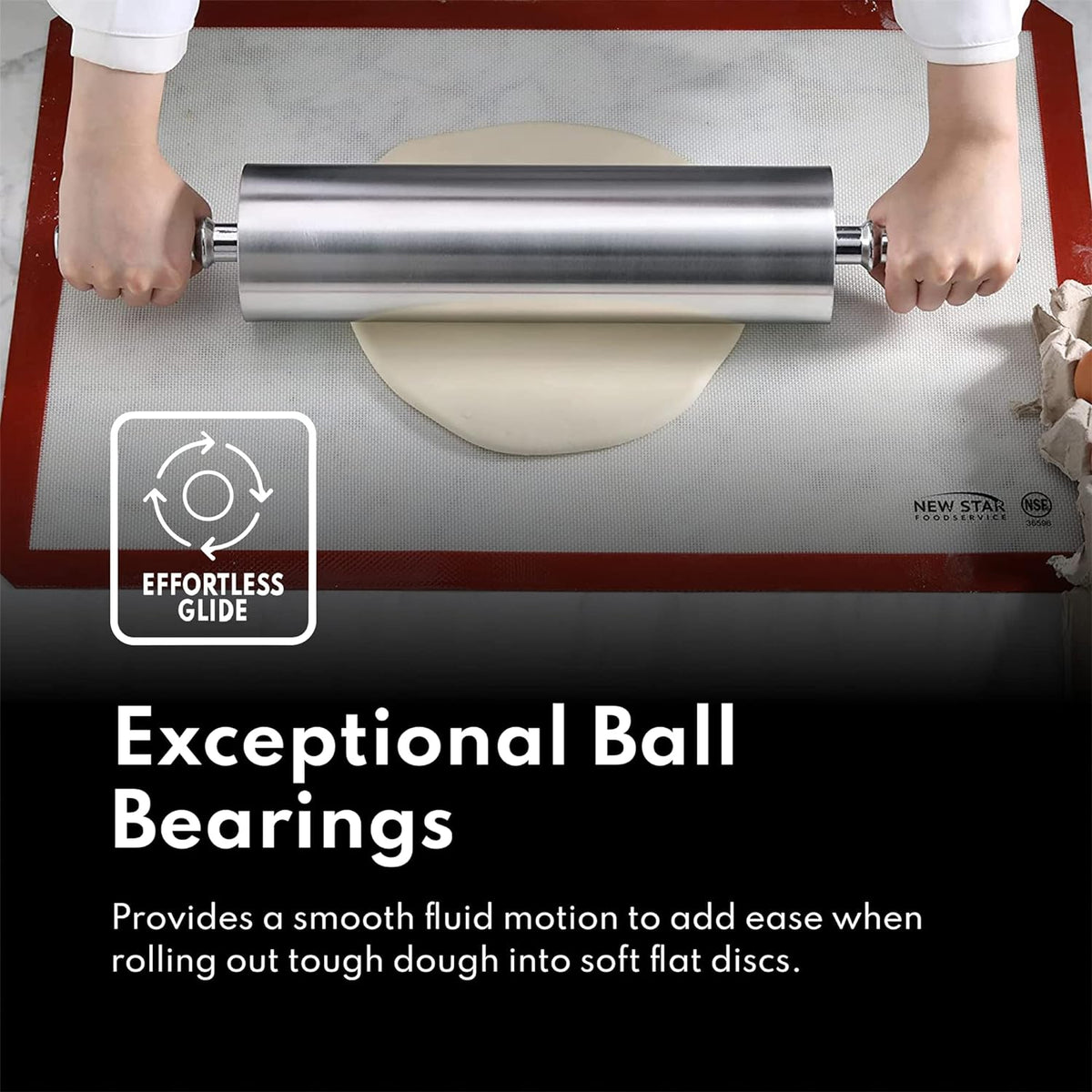 New Star Foodservice 18 Inch Aluminum Rolling Pin