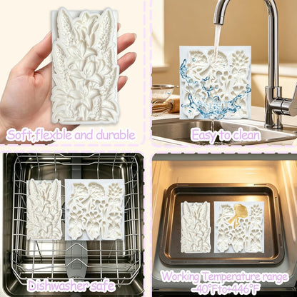 Flower Silicone Molds, 2Pcs Lily Fondant Molds for Cake Decorating