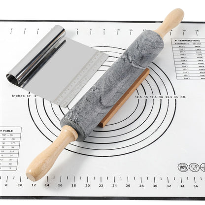 Koville Marble Rolling Pin, Non-Stick Stone Dough Roller, Rolling Pin for Baking,Pasta, Dumpling, Ravioli, Fondant,Pie Crust, Kitchen Baking Pastry Tools