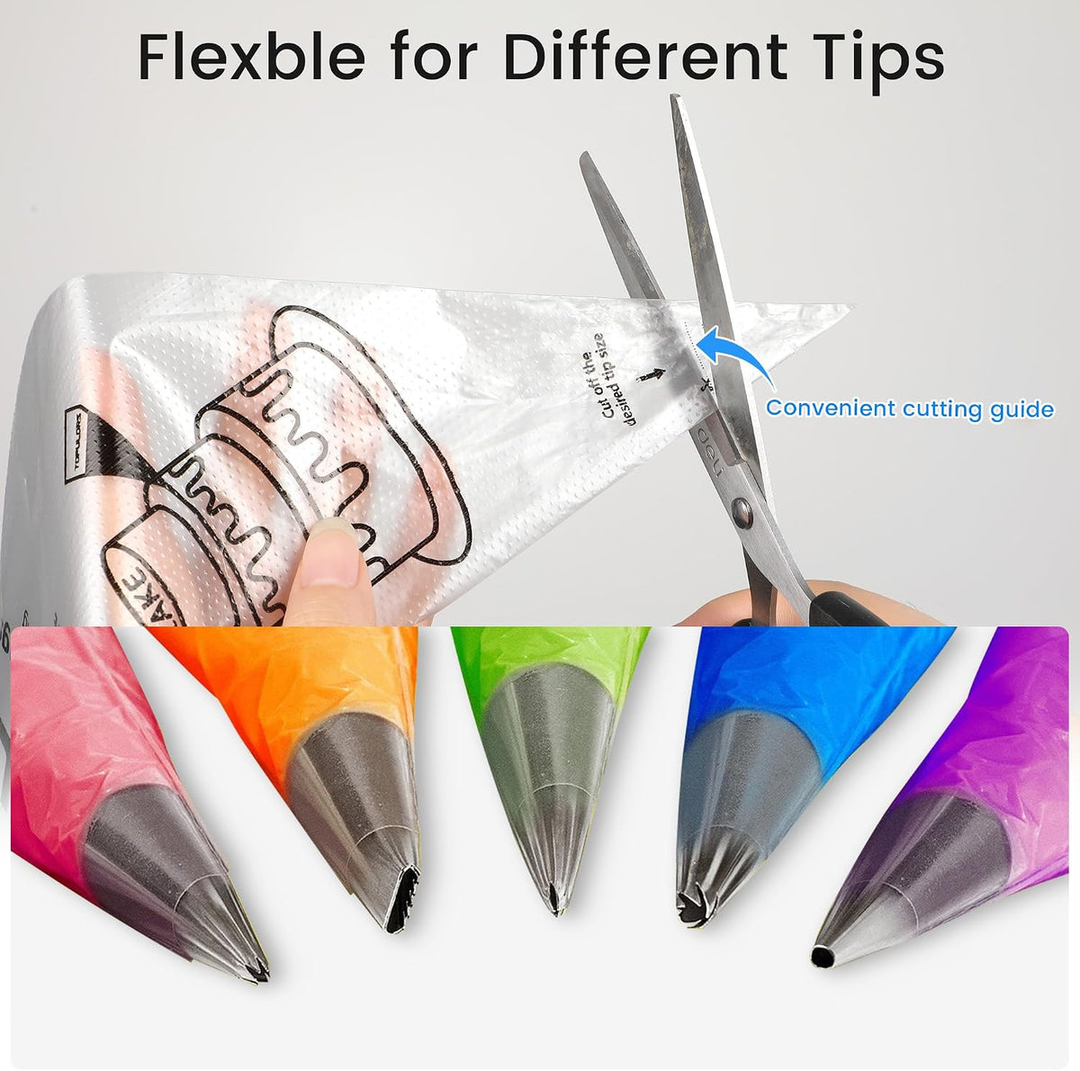 TOPULORS Disposable Piping Bags, 12"H 14" Full Size, 100PCS Pastry Bags