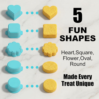 5 PCS Cake Pop Mold Set with 7.8-inch Tray, 5 Shape Cakepop Cutter