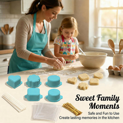 Cake Pop Mold Set,5 Shapes With Tray,100 Sticks Wrappers Ties