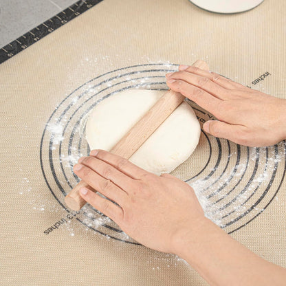 Restaurantware Wood Rolling Pin 1 Count 14 Inches Beech Wood Baking Tool, Dough Roller Handle-Less Pastry Rolling Pin Dowel Design Beige for Professional or Home Bakers