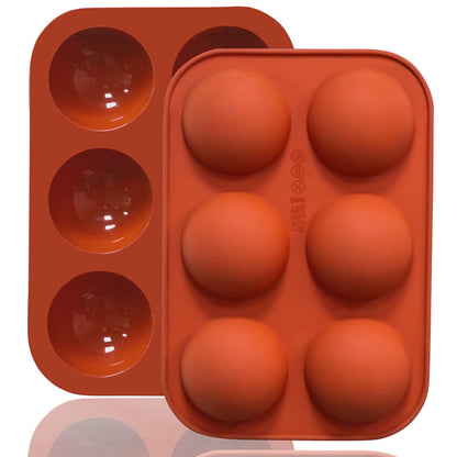 Lerykin Small 15-Cavity Semi Sphere Silicone Molds Non-Stick,2 Packs Half Sphere Silicone Baking Molds for Making Jelly, Chocolates and Cake