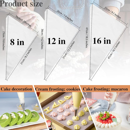 5 Sizes Disposable Piping Bags, 500 PCS Icing Bags