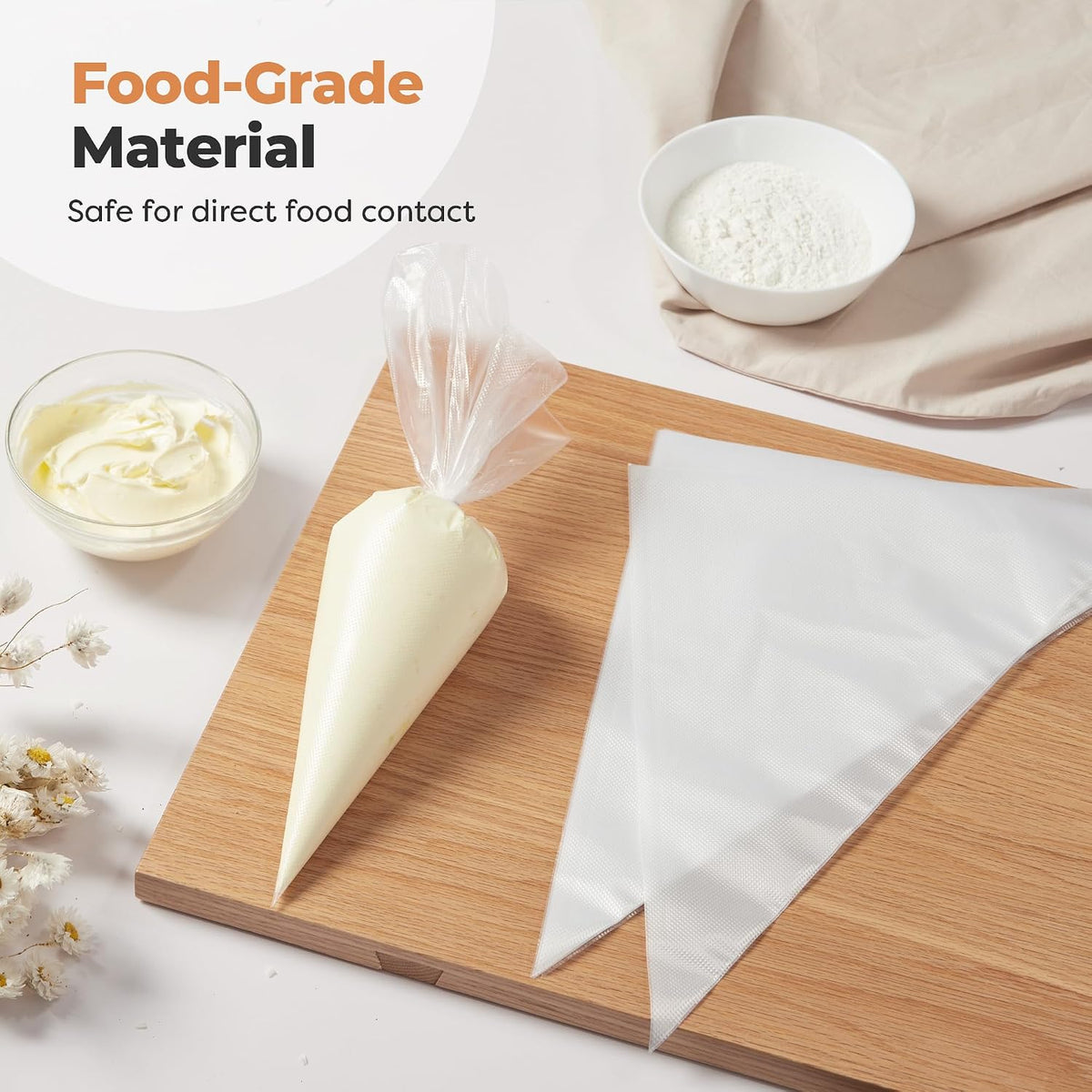 Kootek Piping Bags, Disposable Pastry Icing Bags 16 Inch, 100pc Extra Large
