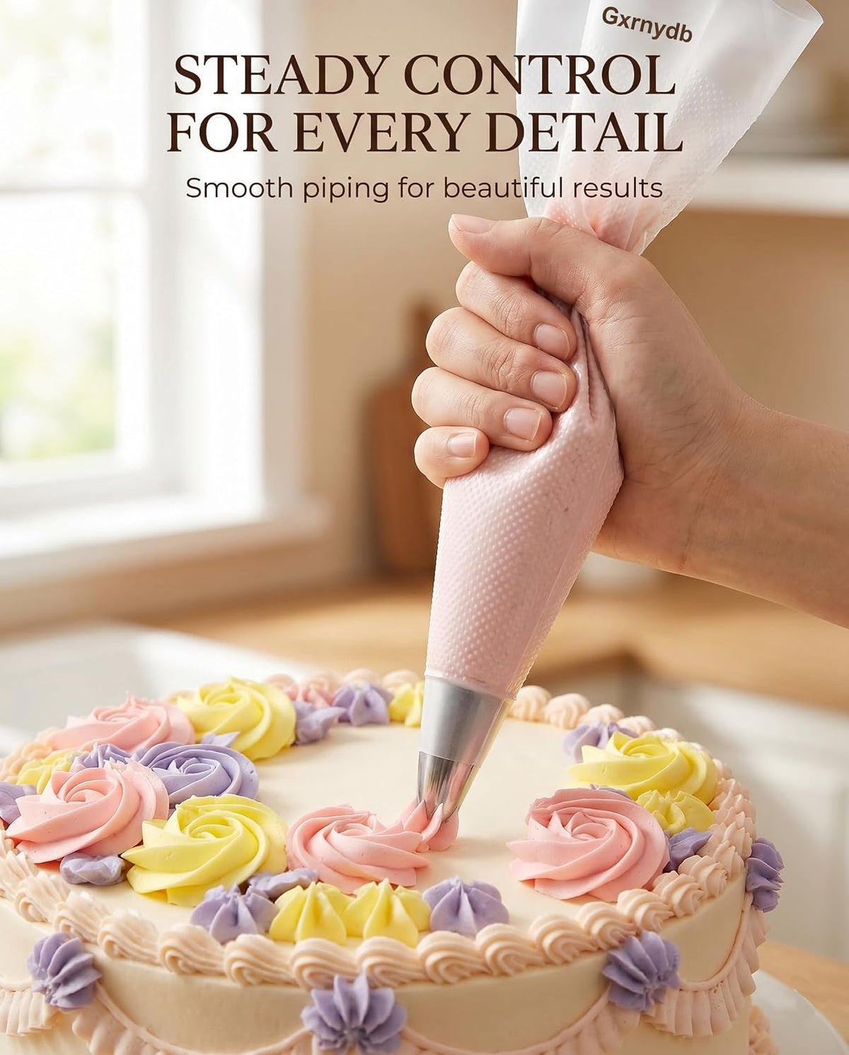 100 Pcs 12 Inch Piping Bags Disposable, Thickened Anti-Burst Pastry Bags for Thick Icing, Non-Slip Cake Decorating Bags for Cookies, Cupcakes and Royal Icing - Food Grade & BPA Free