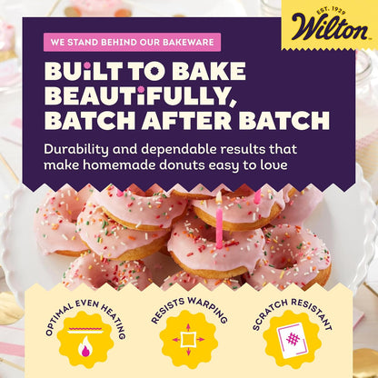 Wilton Gold Non-Stick Donut Pan Set, Made Without PFAS, 2-Piece