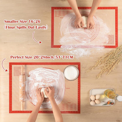 Non-slip Silicone Pastry Mat Extra Large Measurements 28''x 20'' Baking Mat