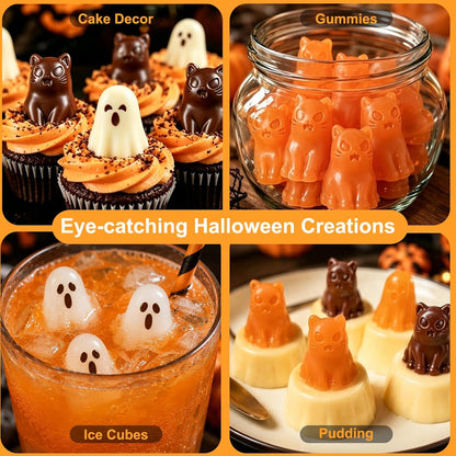 3D Halloween Ghost Silicone Molds 2 Pack, 9 Cavity Chocolate Candy Molds