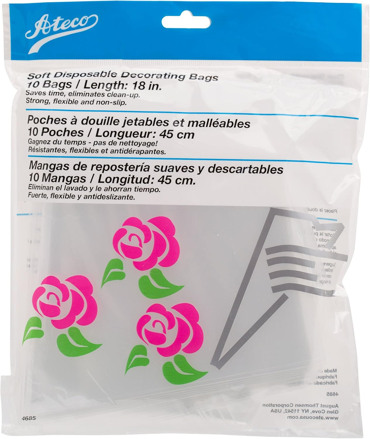Ateco Soft Disposable Decorating Bags, 18-Inch, Pack of 200, Made in USA