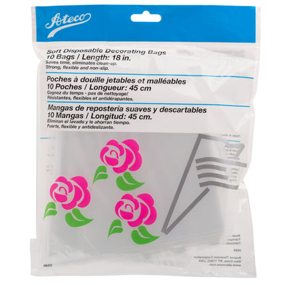 Ateco Soft Disposable Decorating Bags, 18-Inch, Pack of 200, Made in USA