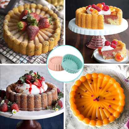 HUAKENER 2 Pcs Charlotte Cake Pan, 8 Inch Round Cake Pan