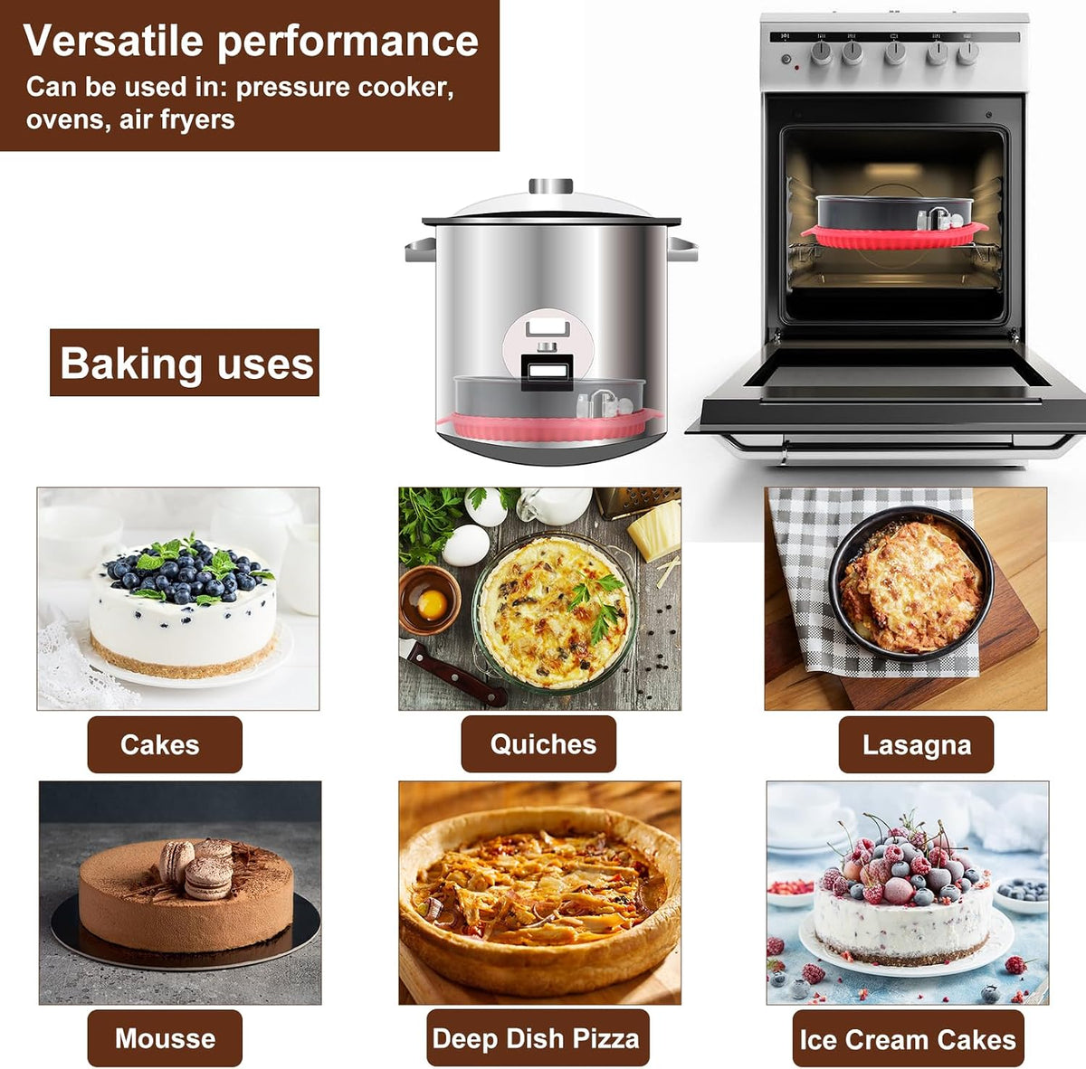 4-7-9-10 Inch Non-stick Springform Cheesecake Pan Set of 4