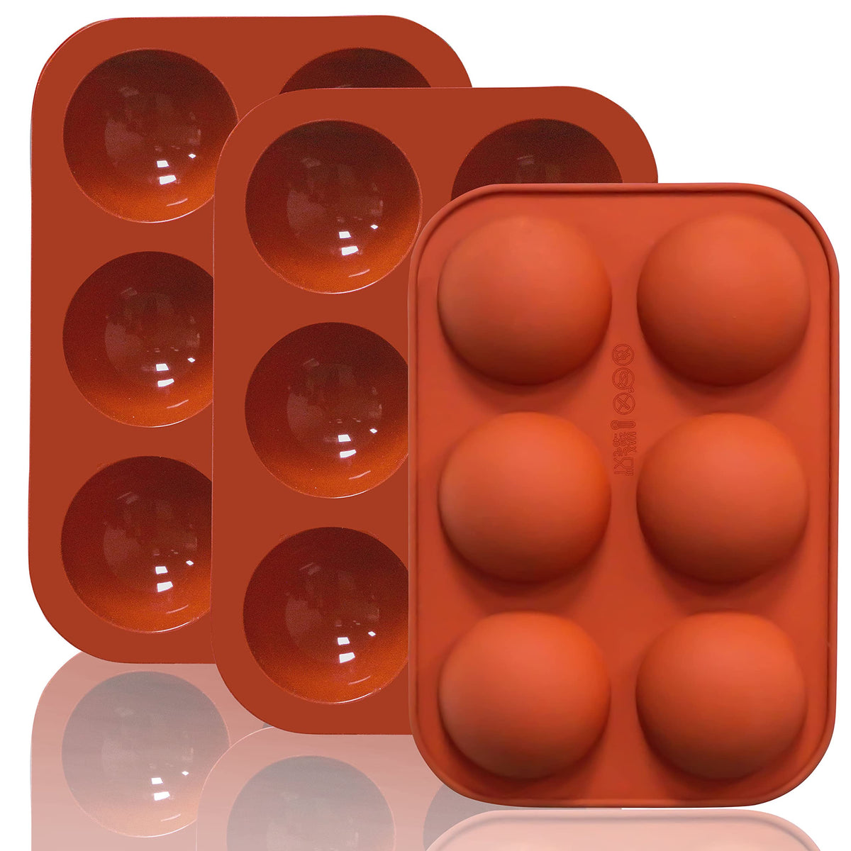 Lerykin Small 15-Cavity Semi Sphere Silicone Molds Non-Stick,2 Packs Half Sphere Silicone Baking Molds for Making Jelly, Chocolates and Cake