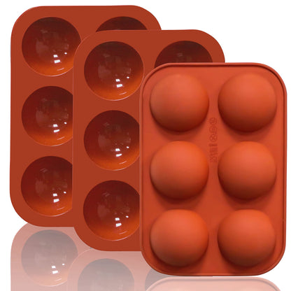 Lerykin Small 15-Cavity Semi Sphere Silicone Molds Non-Stick,2 Packs Half Sphere Silicone Baking Molds for Making Jelly, Chocolates and Cake