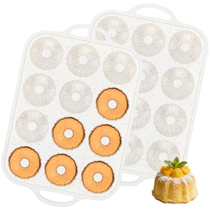 9.5 Inch Silicone Fluted Tube Cake Pan with Stainless Steel Frame