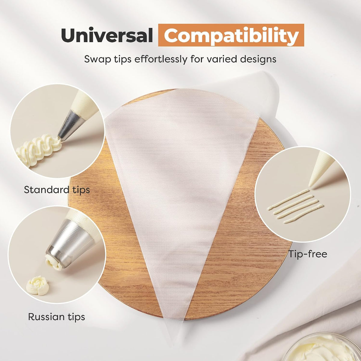 Kootek Piping Bags, Disposable Pastry Icing Bags 16 Inch, 100pc Extra Large