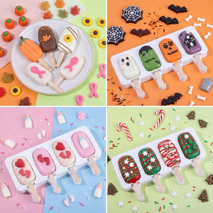 Ouddy Life Popsicle Molds Set of 2, Ice Pop Molds Silicone Cake Pop Mold