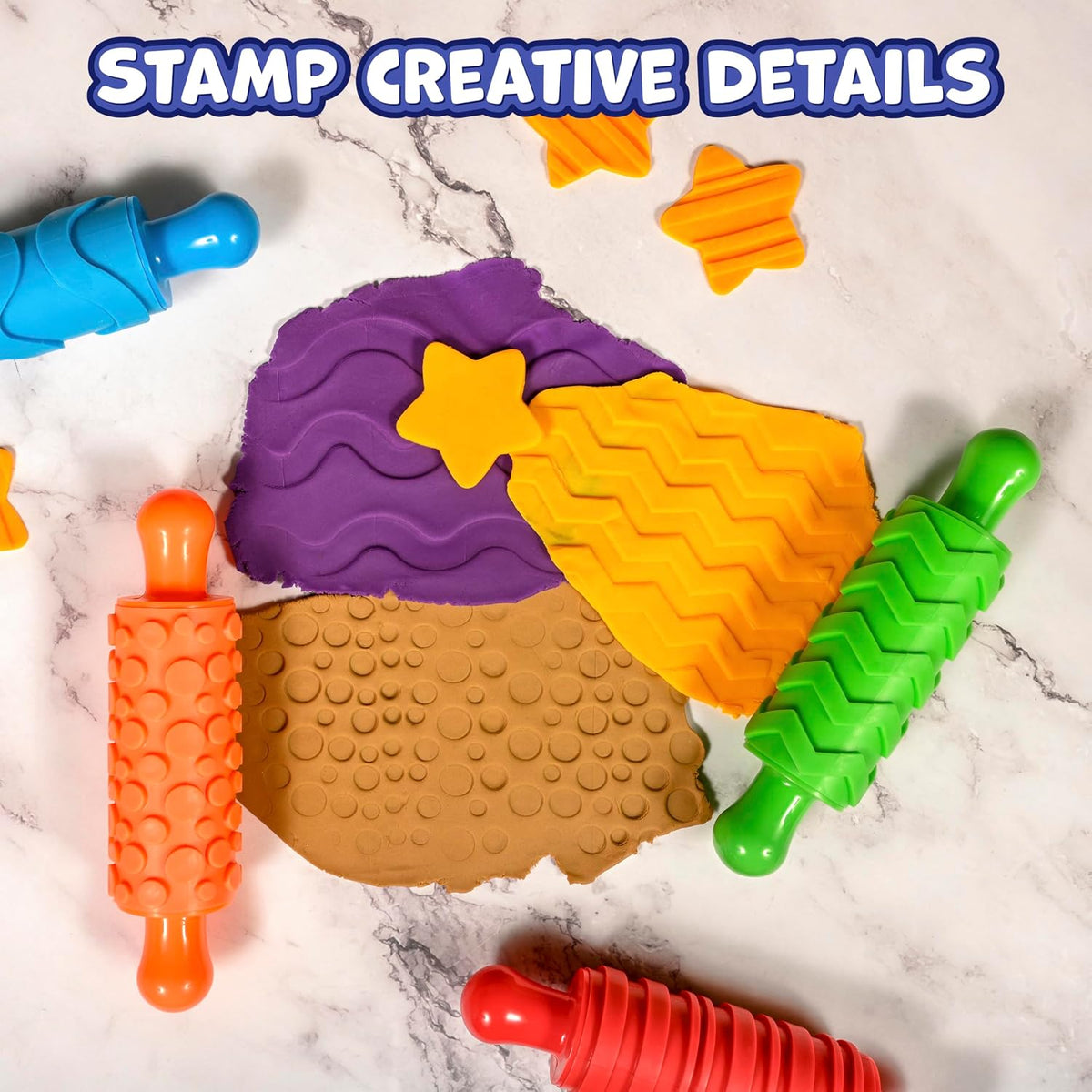 READY 2 LEARN Paint and Dough Texture Rollers, Set of 4