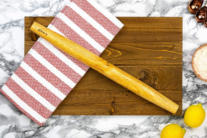 French Rolling Pin – 18 Inch Wooden Dough Roller for Baking Pizza, Pie Crust, Cookies & Pasta | Essential Kitchen Tool & Gift for Bakers, Chefs & Home Cooks